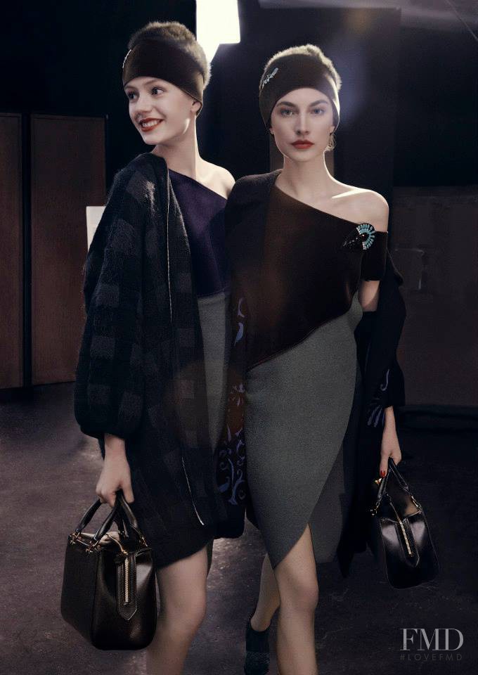 Esther Heesch featured in  the Emporio Armani advertisement for Autumn/Winter 2013