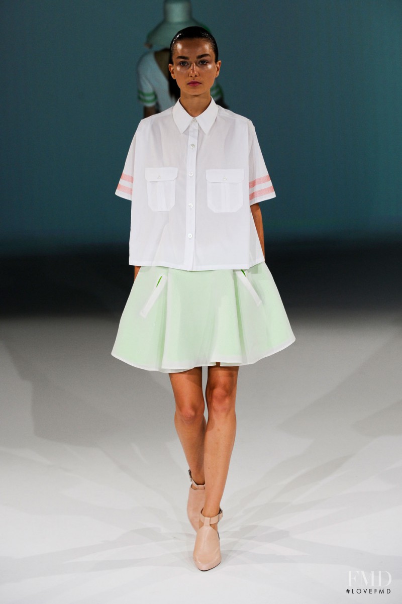 Andreea Diaconu featured in  the Hussein Chalayan fashion show for Spring/Summer 2013
