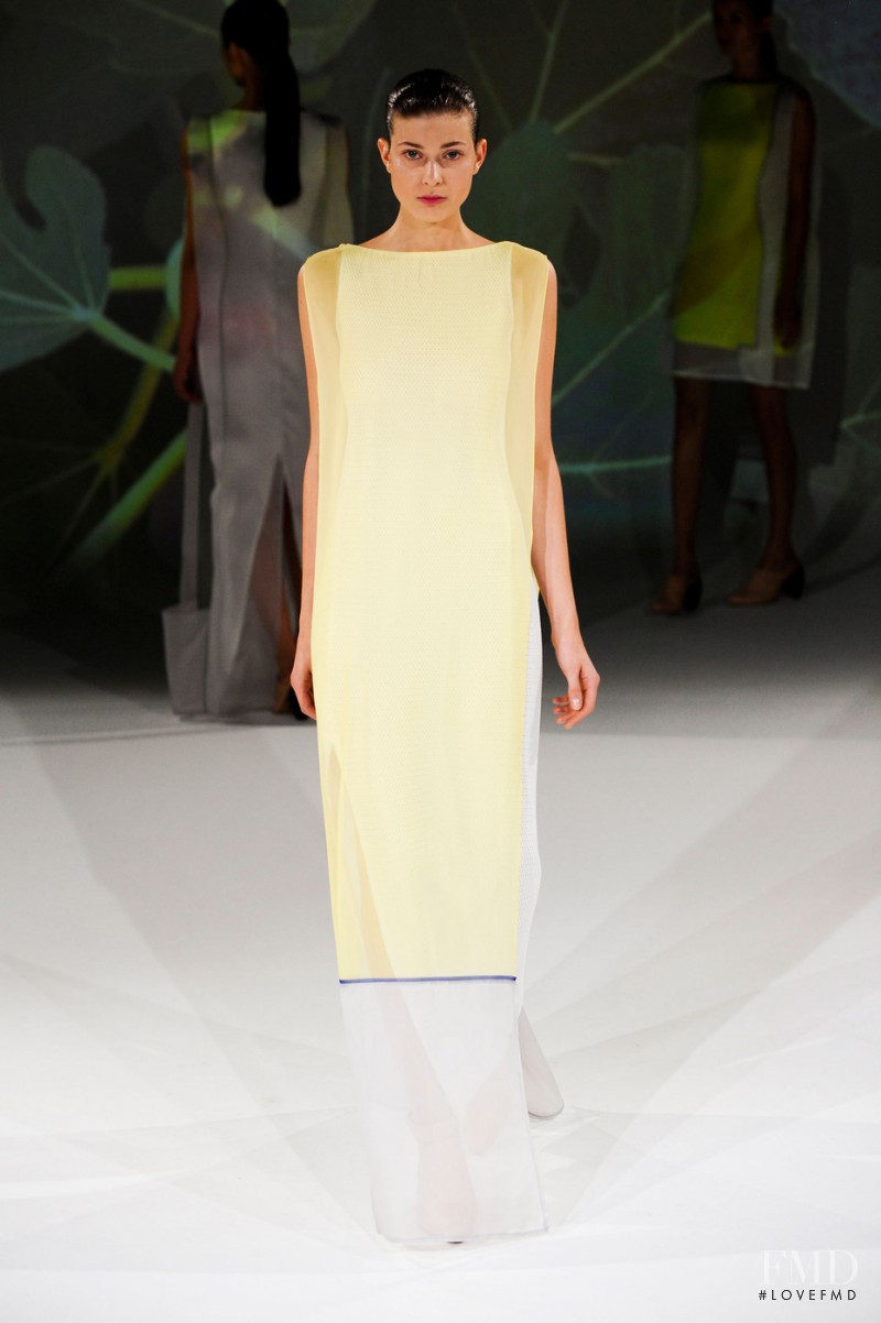 Larissa Hofmann featured in  the Hussein Chalayan fashion show for Spring/Summer 2013