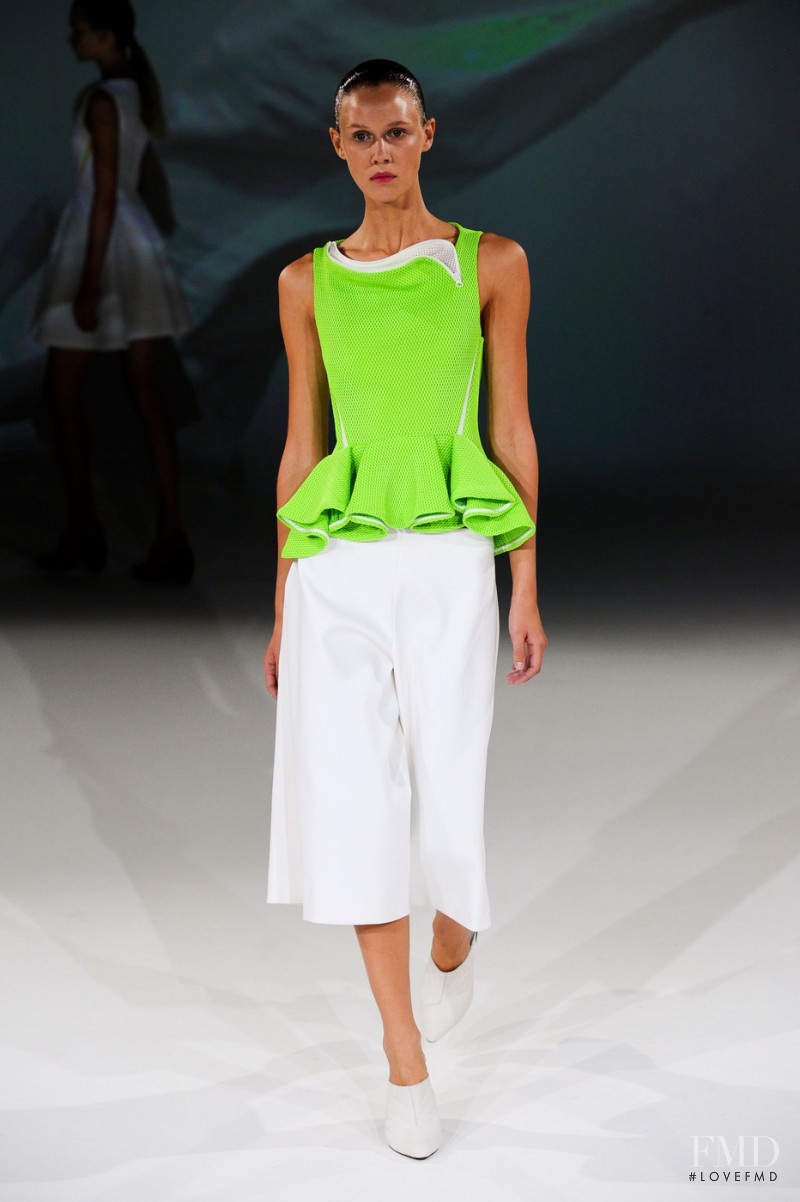 Marike Le Roux featured in  the Hussein Chalayan fashion show for Spring/Summer 2013