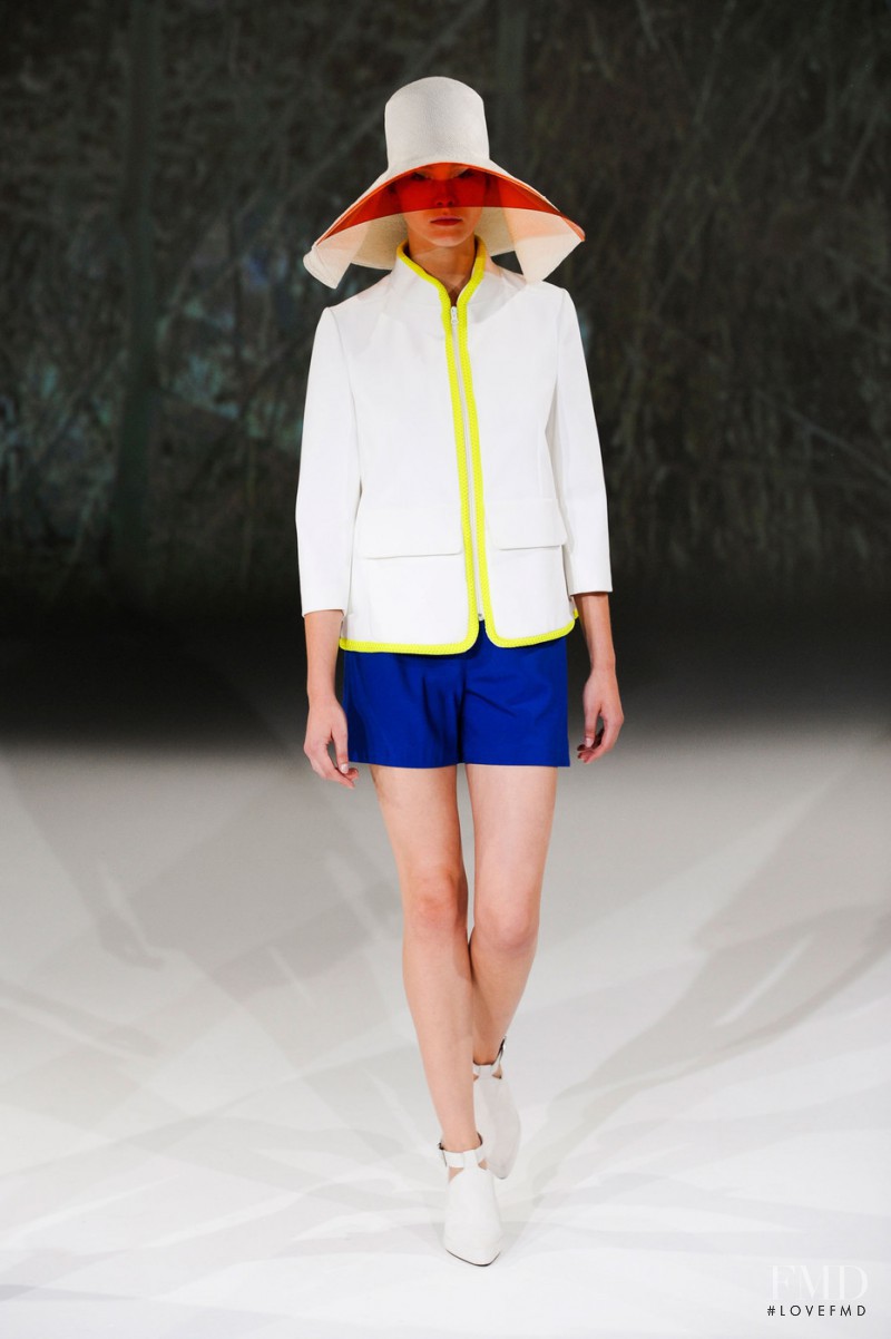 Julija Steponaviciute featured in  the Hussein Chalayan fashion show for Spring/Summer 2013