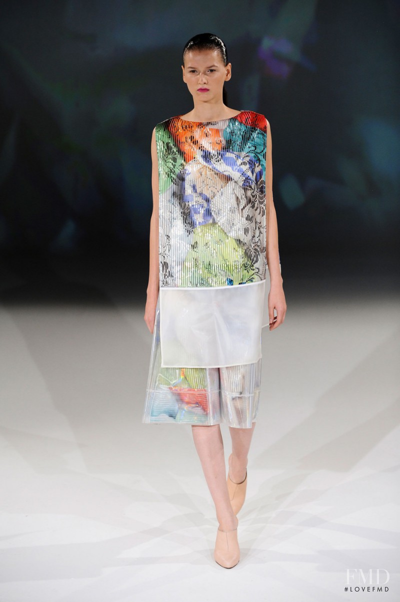Katlin Aas featured in  the Hussein Chalayan fashion show for Spring/Summer 2013