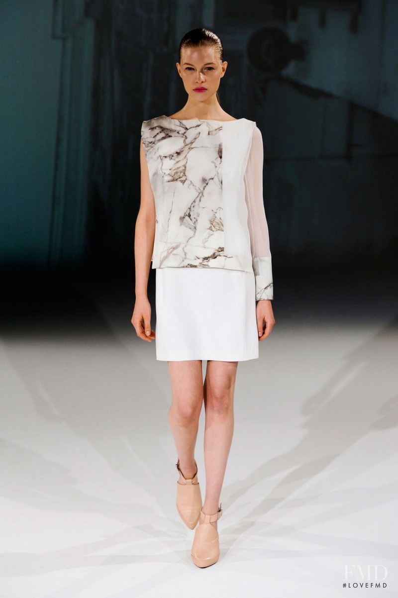 Amanda Nimmo featured in  the Hussein Chalayan fashion show for Spring/Summer 2013