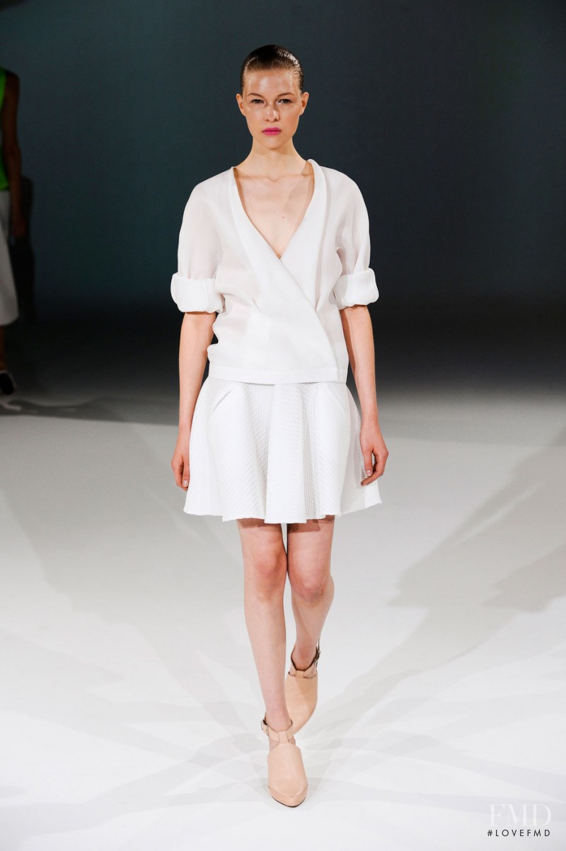 Amanda Nimmo featured in  the Hussein Chalayan fashion show for Spring/Summer 2013