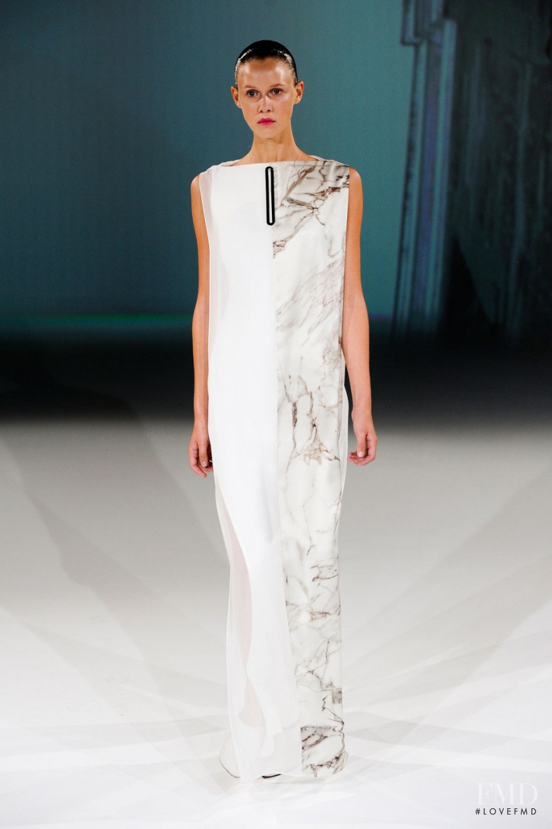 Marike Le Roux featured in  the Hussein Chalayan fashion show for Spring/Summer 2013