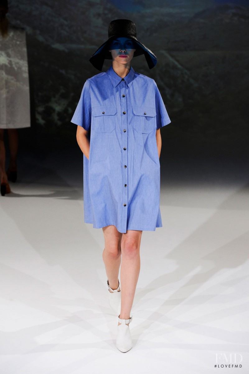 Julija Steponaviciute featured in  the Hussein Chalayan fashion show for Spring/Summer 2013