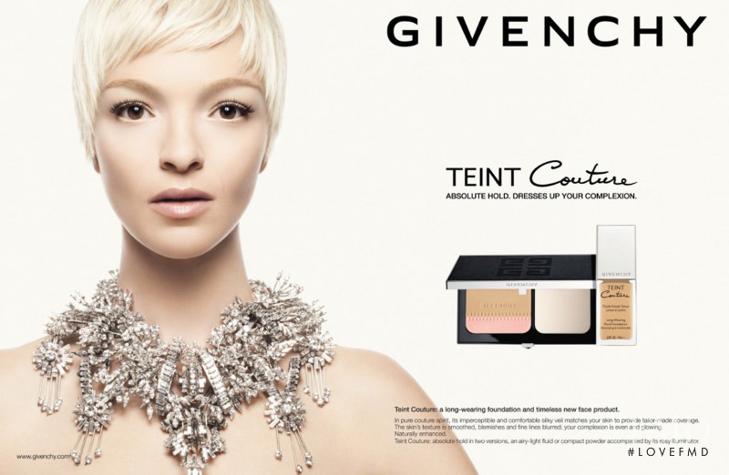 Mariacarla Boscono featured in  the Givenchy Beauty Teint Couture Collection advertisement for Fall 2013