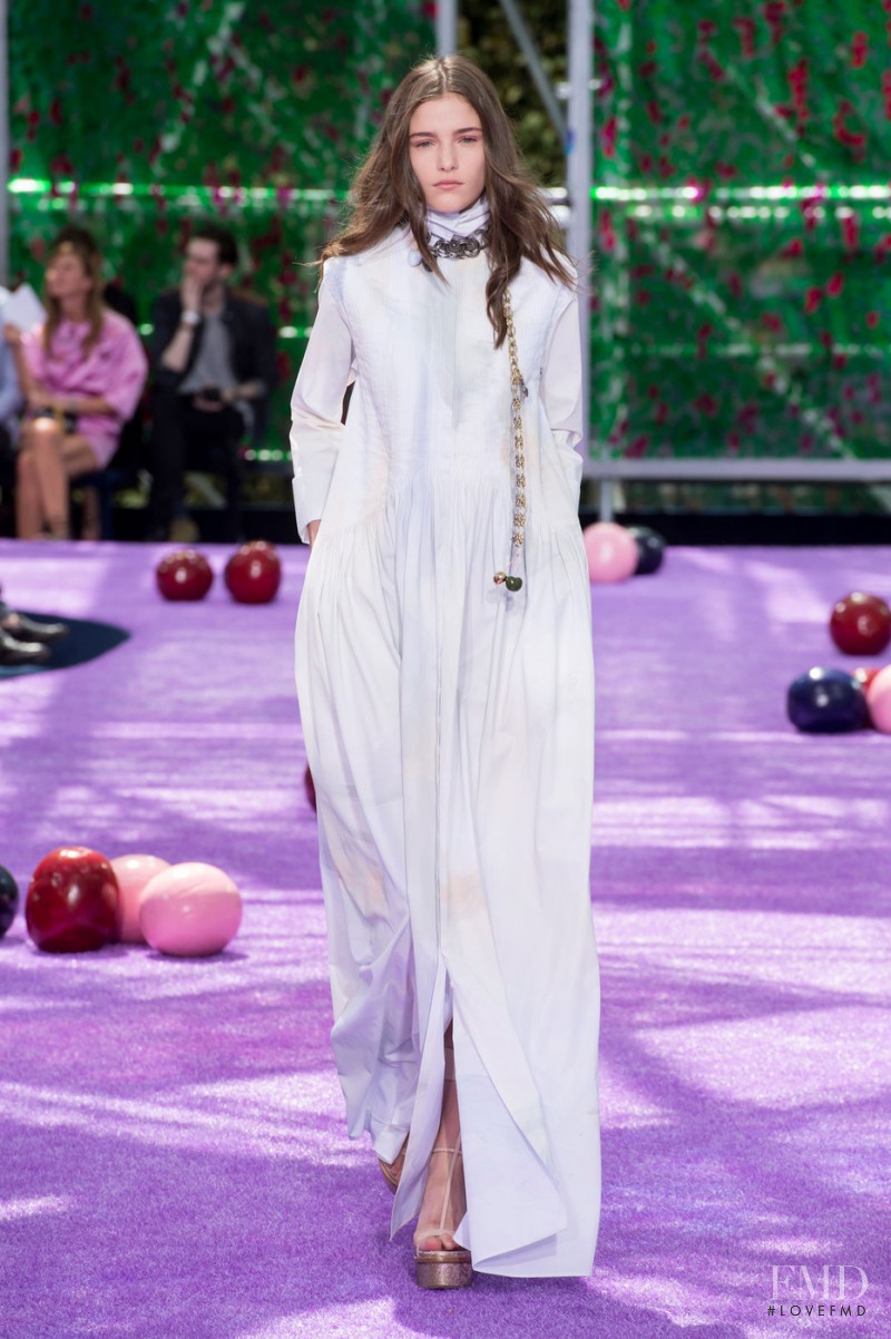 Inga Dezhina featured in  the Christian Dior Haute Couture fashion show for Autumn/Winter 2015