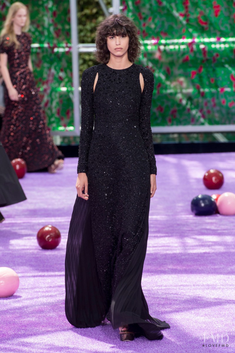 Mica Arganaraz featured in  the Christian Dior Haute Couture fashion show for Autumn/Winter 2015