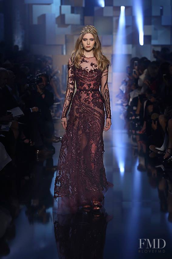 Katya Ledneva featured in  the Elie Saab Couture fashion show for Autumn/Winter 2015