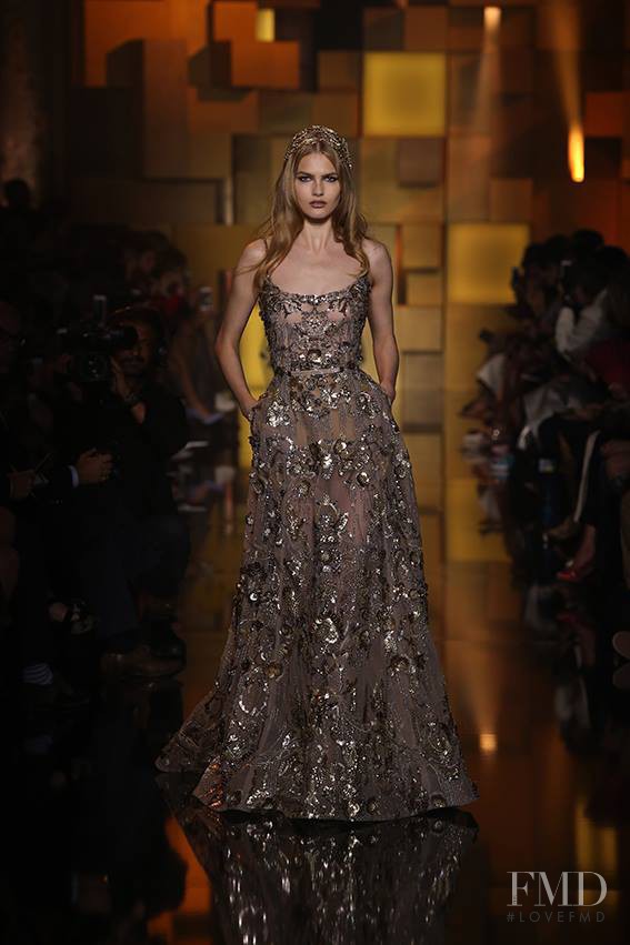 Aneta Pajak featured in  the Elie Saab Couture fashion show for Autumn/Winter 2015
