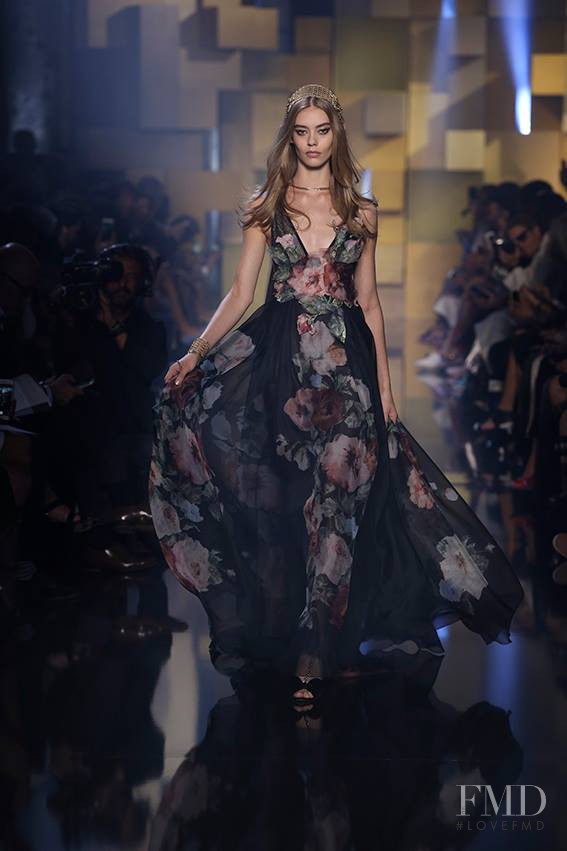 Ondria Hardin featured in  the Elie Saab Couture fashion show for Autumn/Winter 2015