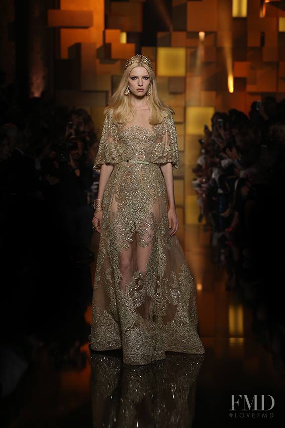 Barbora Bruskova featured in  the Elie Saab Couture fashion show for Autumn/Winter 2015