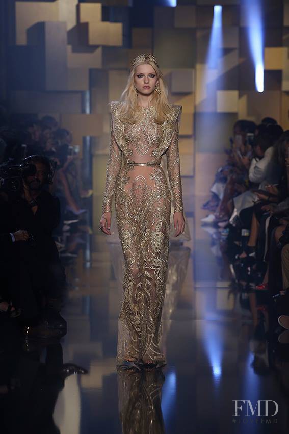 Barbora Bruskova featured in  the Elie Saab Couture fashion show for Autumn/Winter 2015