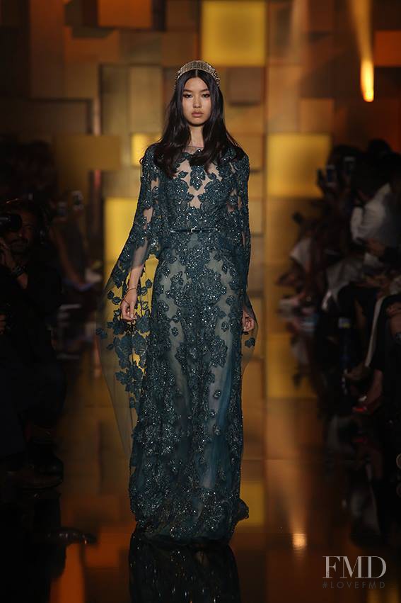 Estelle Chen featured in  the Elie Saab Couture fashion show for Autumn/Winter 2015