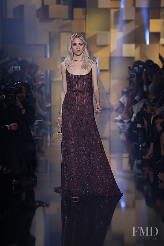 Lida Fox featured in  the Elie Saab Couture fashion show for Autumn/Winter 2015