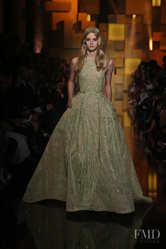 Deva Reeb featured in  the Elie Saab Couture fashion show for Autumn/Winter 2015