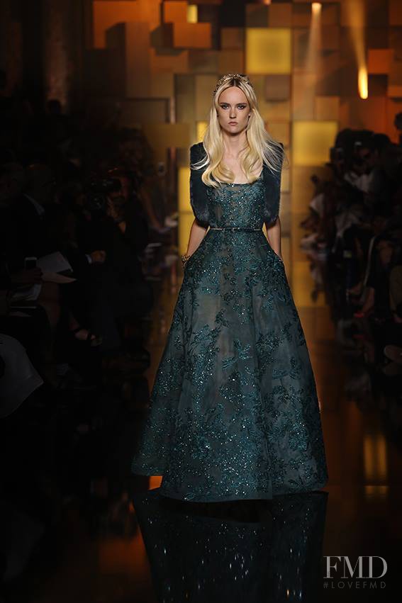 Harleth Kuusik featured in  the Elie Saab Couture fashion show for Autumn/Winter 2015