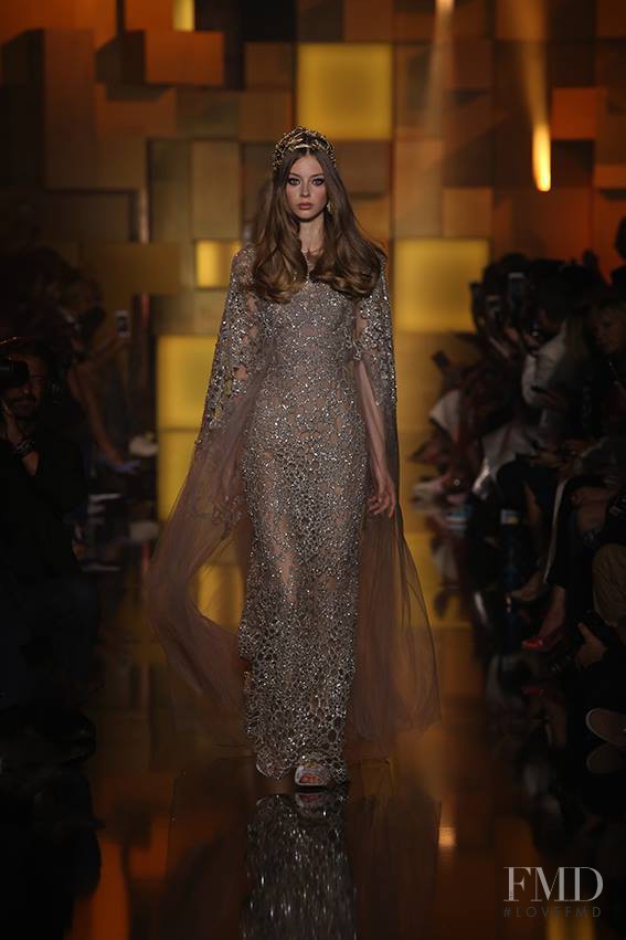 Lauren de Graaf featured in  the Elie Saab Couture fashion show for Autumn/Winter 2015