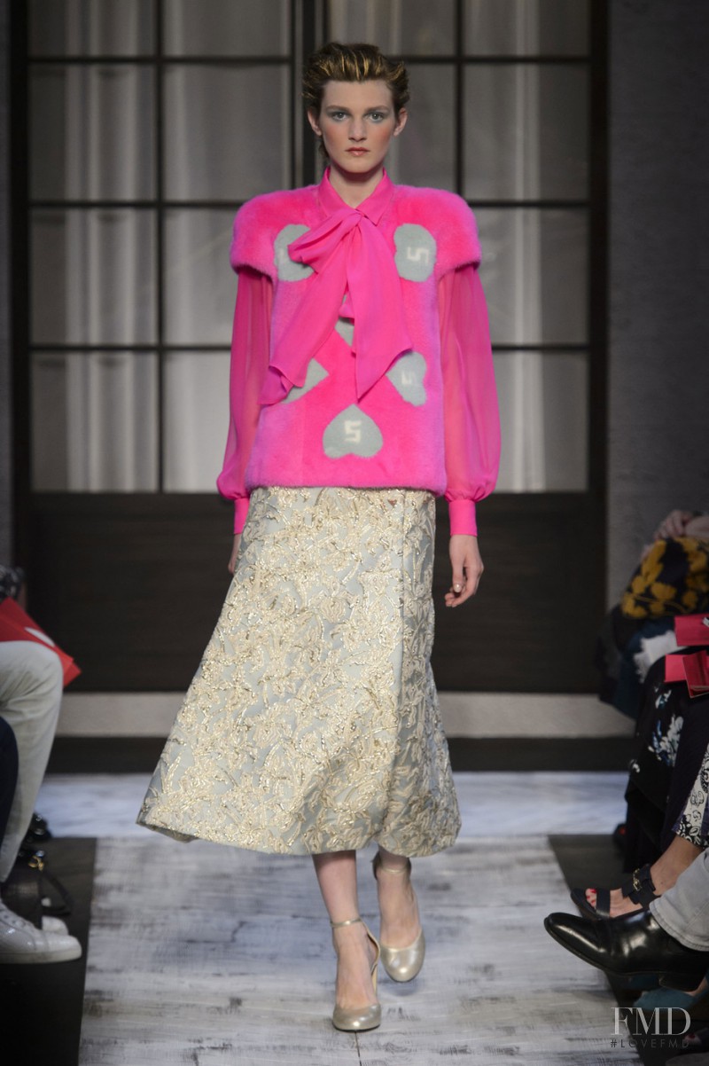 Nastya Abramova featured in  the Schiaparelli fashion show for Autumn/Winter 2015
