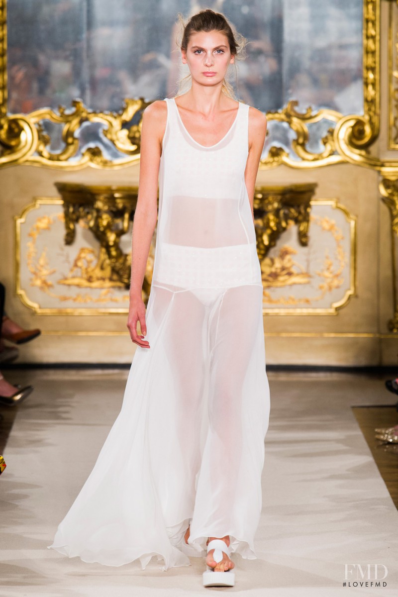 Manon Valentin Delplanque featured in  the Cristiano Burani fashion show for Spring/Summer 2015