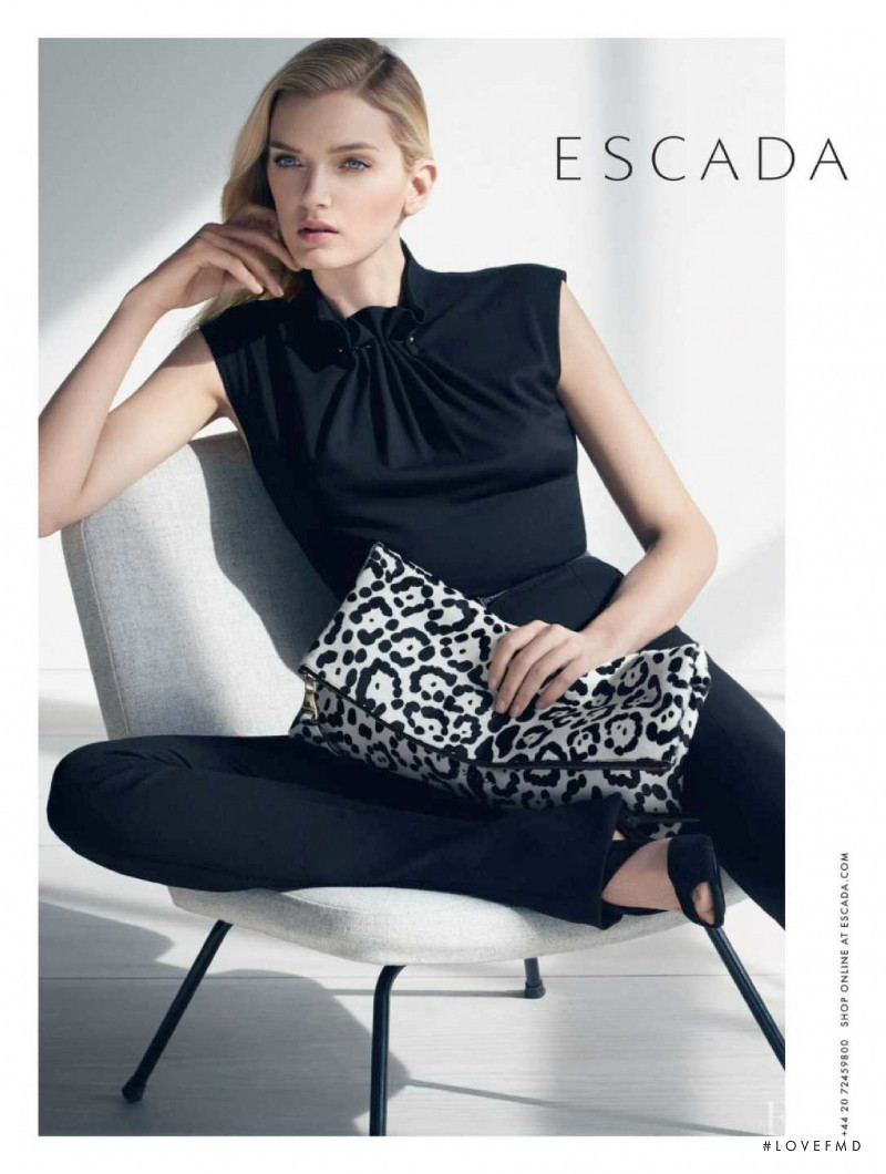 Lily Donaldson featured in  the Escada advertisement for Autumn/Winter 2015