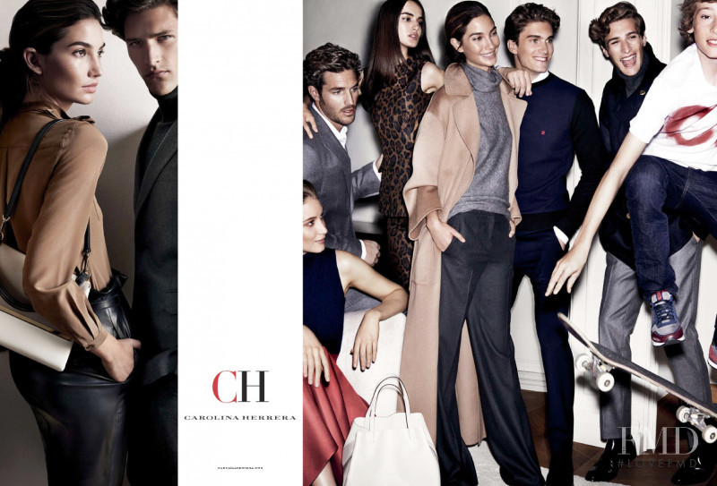 Lily Aldridge featured in  the Carolina Herrera advertisement for Autumn/Winter 2015