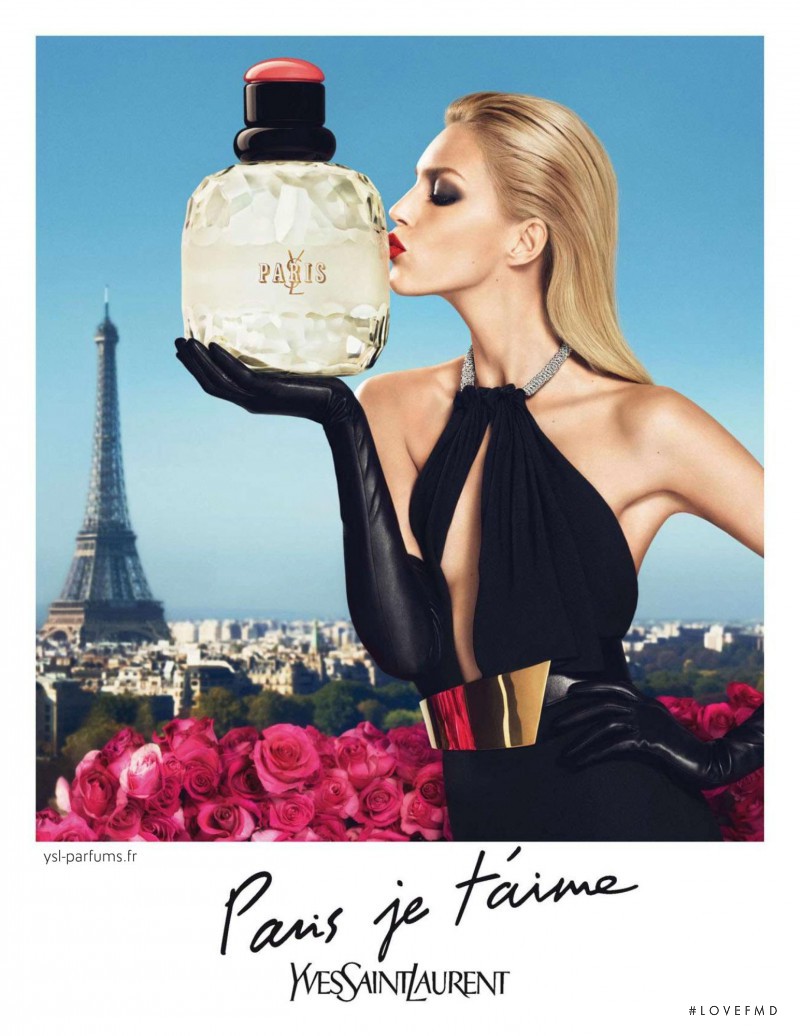 Anja Rubik featured in  the YSL Fragrance YSL Paris Perfume advertisement for Pre-Fall 2013