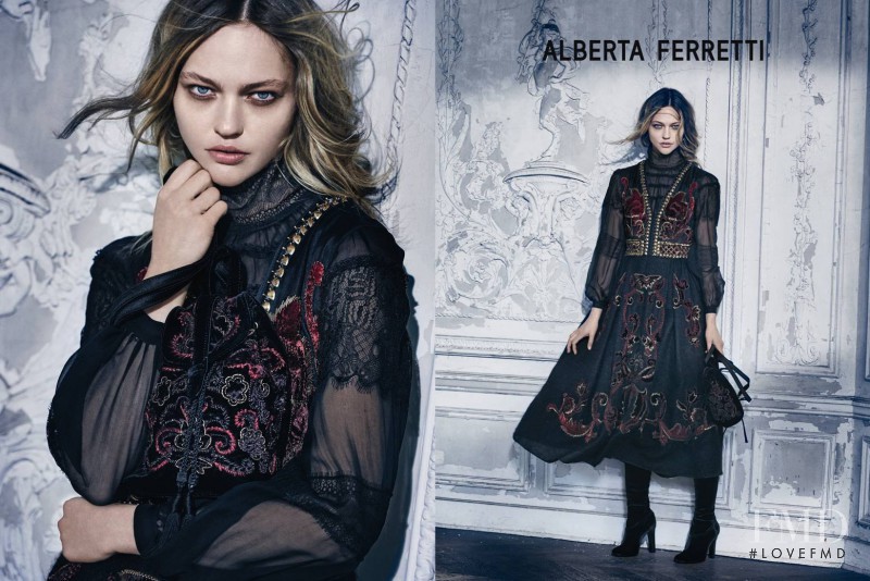 Sasha Pivovarova featured in  the Alberta Ferretti advertisement for Autumn/Winter 2015