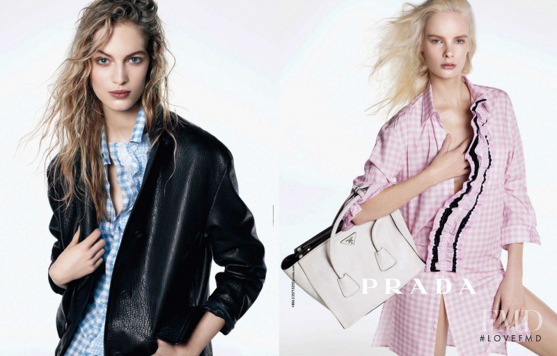 Irene Hiemstra featured in  the Prada advertisement for Pre-Fall 2013