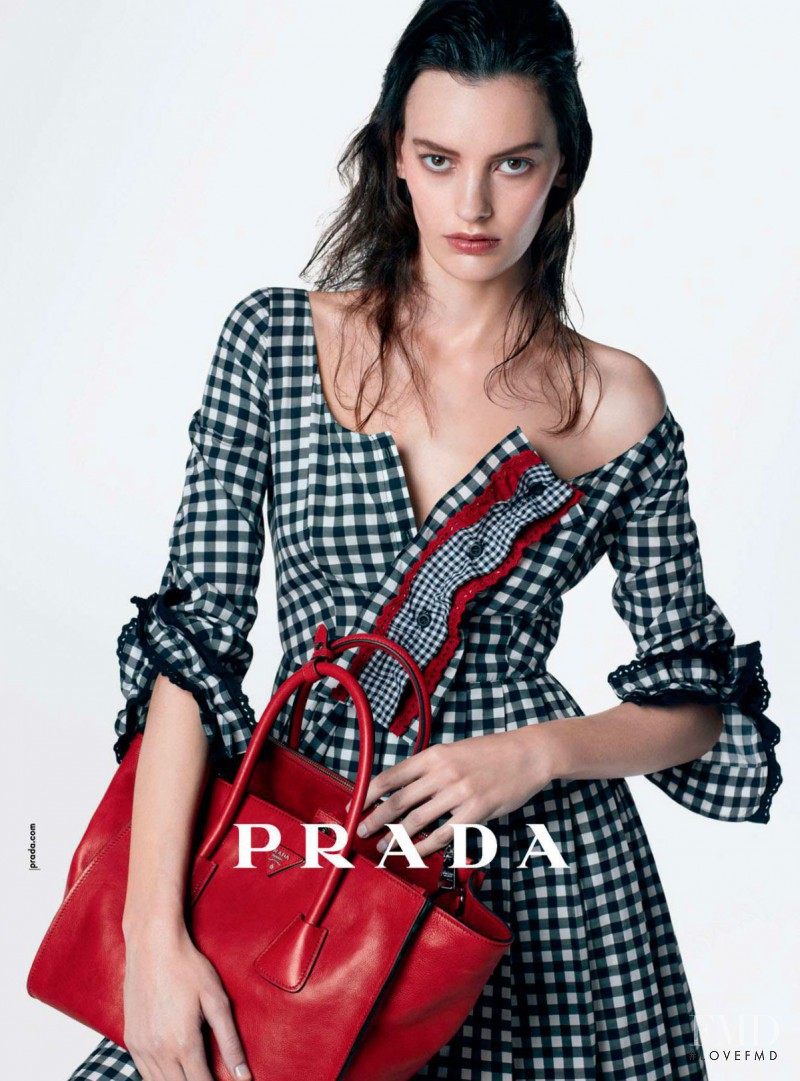 Amanda Murphy featured in  the Prada advertisement for Pre-Fall 2013