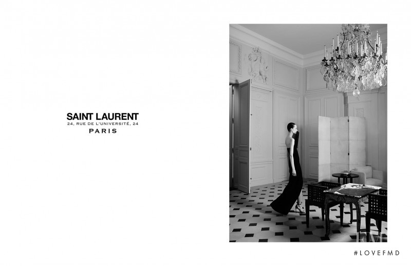 Flo Dron featured in  the Saint Laurent Rue De L\'Université advertisement for Autumn/Winter 2015