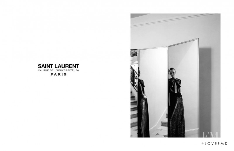 Lida Fox featured in  the Saint Laurent Rue De L\'Université advertisement for Autumn/Winter 2015