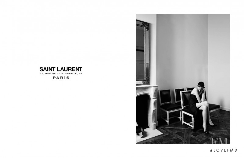 Flo Dron featured in  the Saint Laurent Rue De L\'Université advertisement for Autumn/Winter 2015