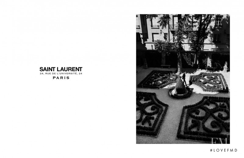 Helena Severin featured in  the Saint Laurent Rue De L\'Université advertisement for Autumn/Winter 2015