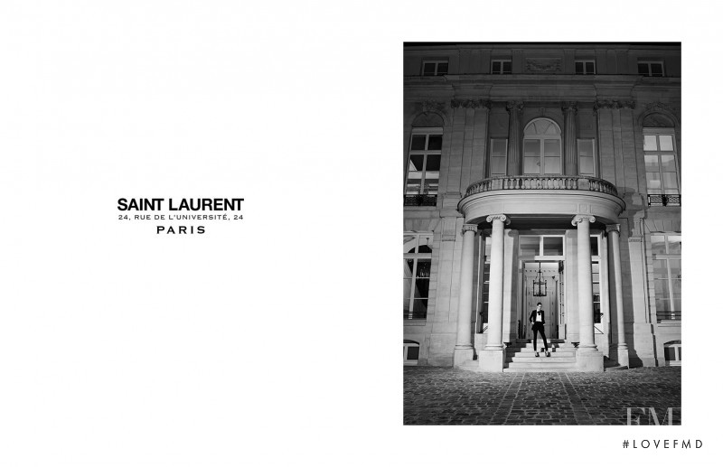 Flo Dron featured in  the Saint Laurent Rue De L\'Université advertisement for Autumn/Winter 2015
