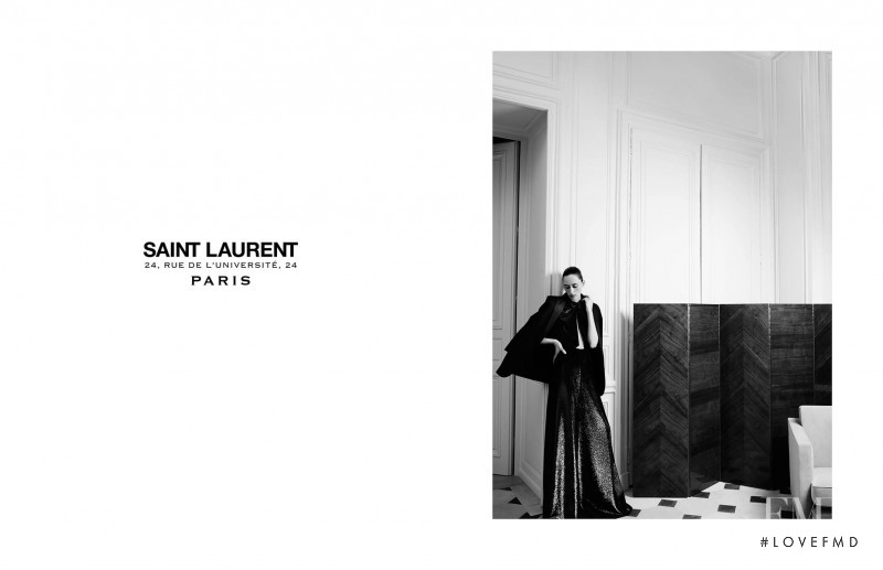 Helena Severin featured in  the Saint Laurent Rue De L\'Université advertisement for Autumn/Winter 2015