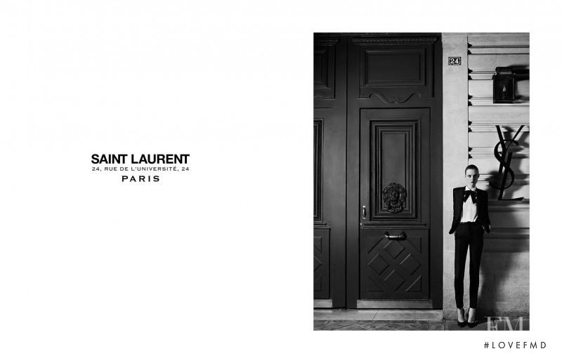 Flo Dron featured in  the Saint Laurent Rue De L\'Université advertisement for Autumn/Winter 2015