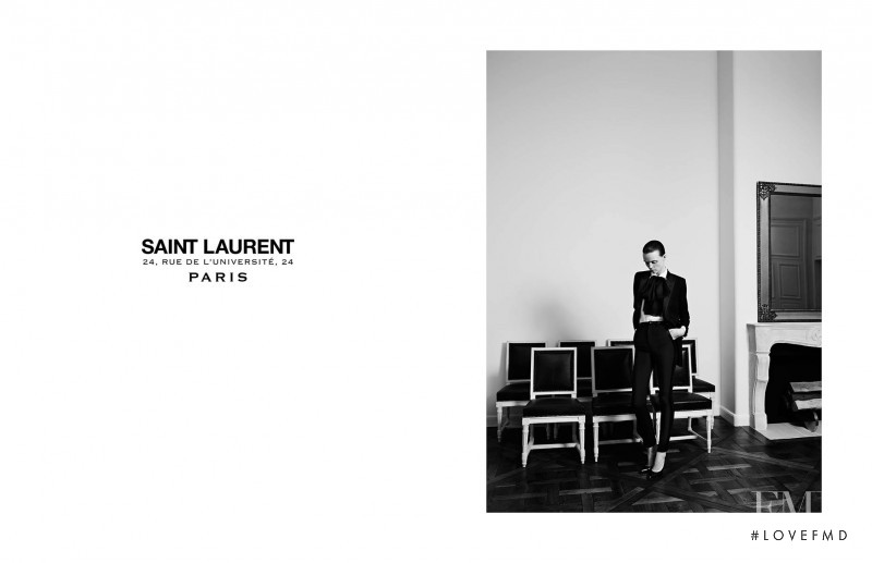 Flo Dron featured in  the Saint Laurent Rue De L\'Université advertisement for Autumn/Winter 2015