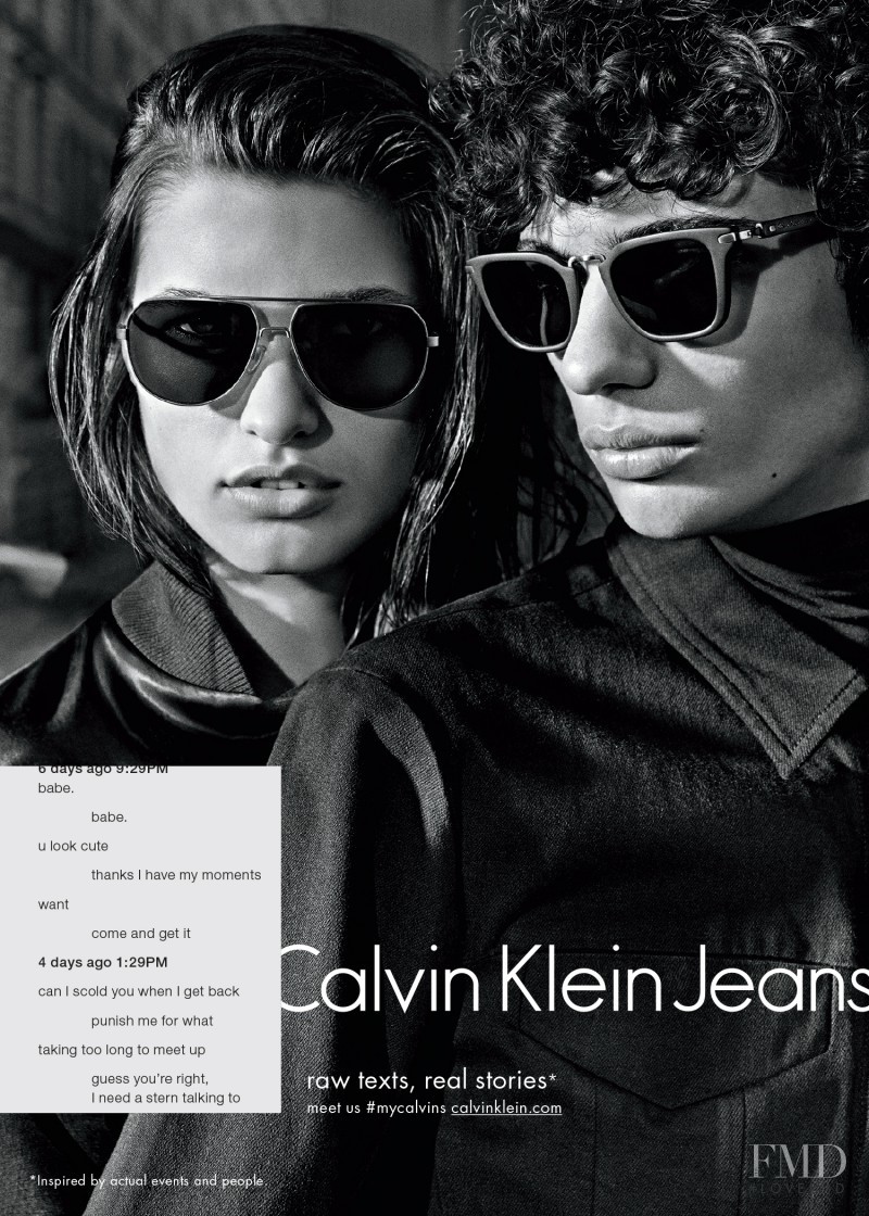 Julia van Os featured in  the Calvin Klein Jeans advertisement for Autumn/Winter 2015