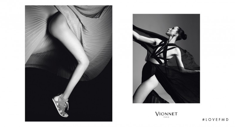 Anna Cleveland featured in  the Vionnet advertisement for Autumn/Winter 2015