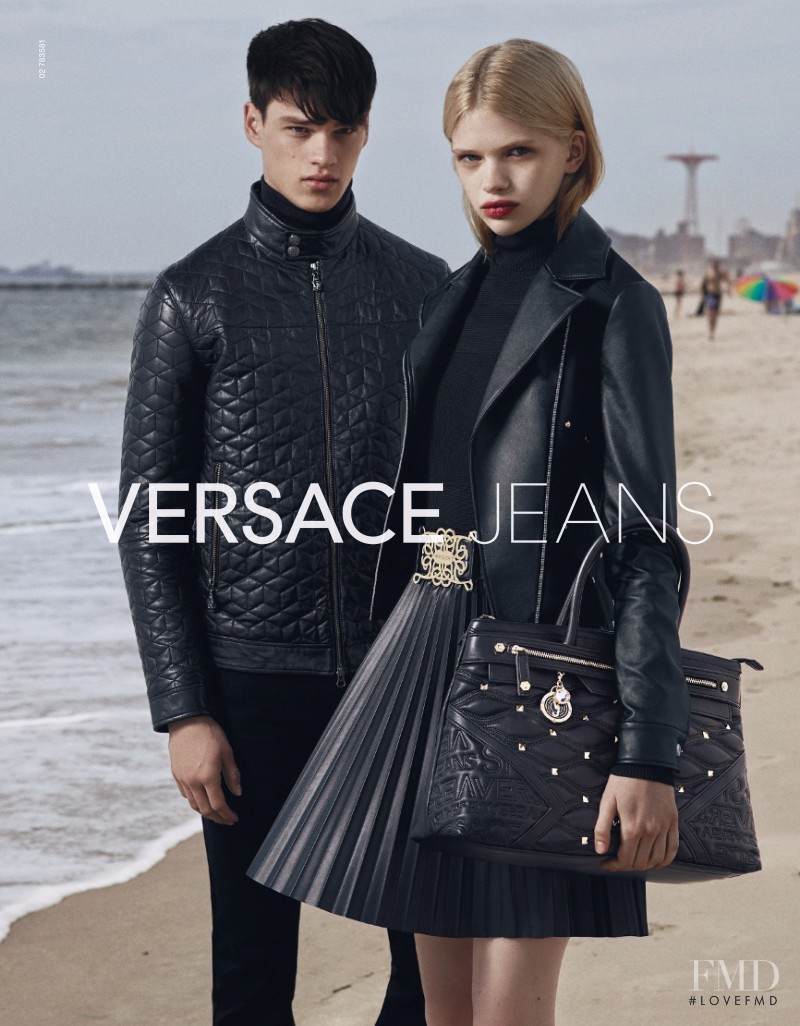 Stella Lucia featured in  the Versace Jeans Couture advertisement for Autumn/Winter 2015