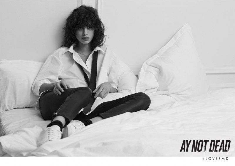 Mica Arganaraz featured in  the AY NOT DEAD advertisement for Autumn/Winter 2015