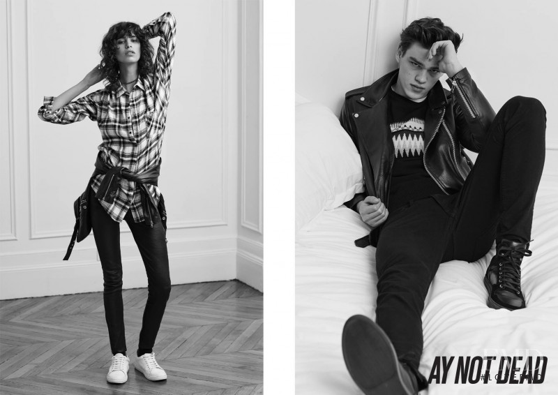 Mica Arganaraz featured in  the AY NOT DEAD advertisement for Autumn/Winter 2015