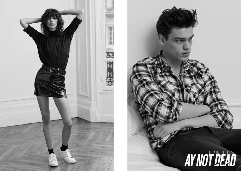 Mica Arganaraz featured in  the AY NOT DEAD advertisement for Autumn/Winter 2015