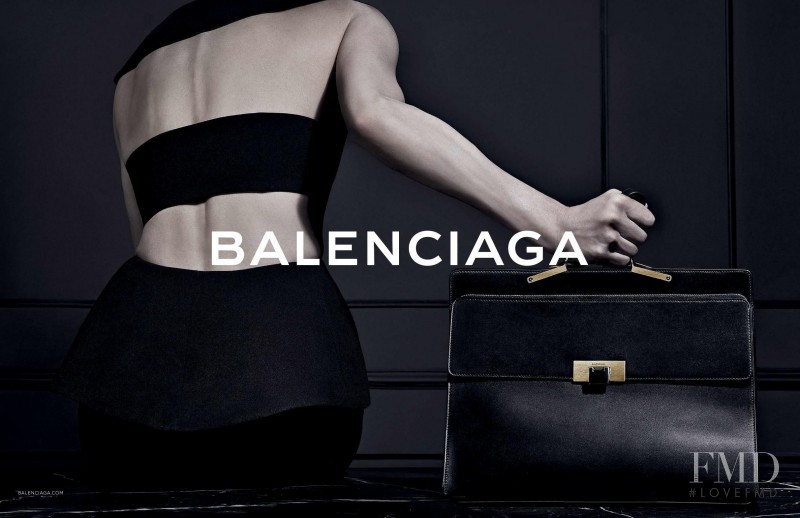 Kristen McMenamy featured in  the Balenciaga advertisement for Autumn/Winter 2013