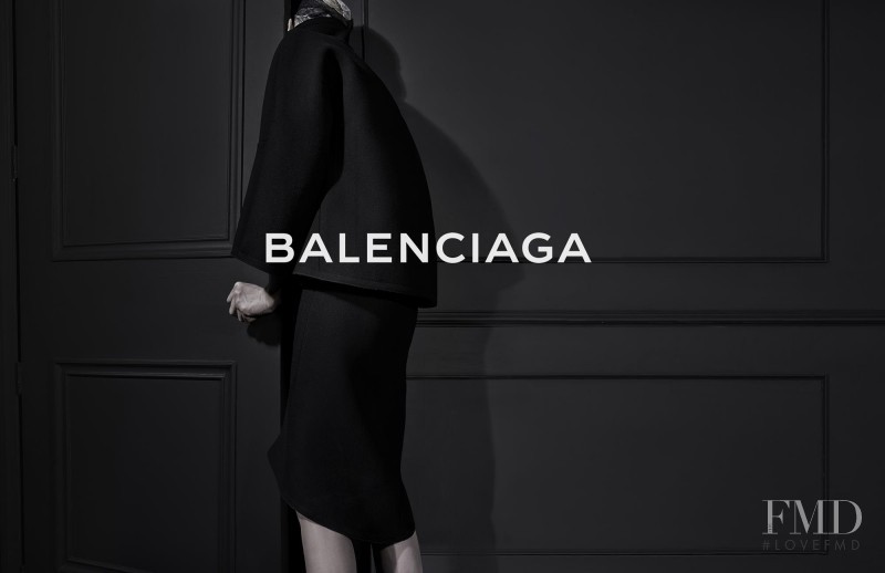 Kristen McMenamy featured in  the Balenciaga advertisement for Autumn/Winter 2013