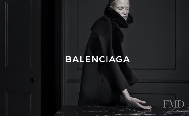 Kristen McMenamy featured in  the Balenciaga advertisement for Autumn/Winter 2013