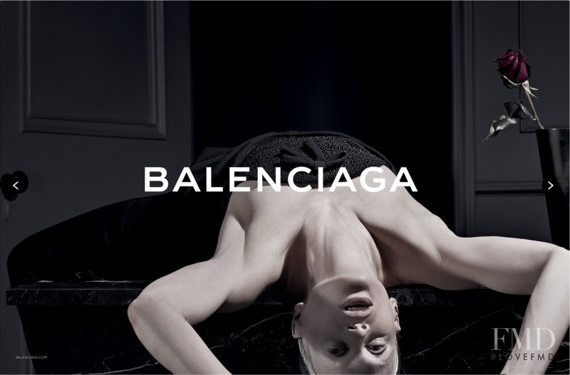 Kristen McMenamy featured in  the Balenciaga advertisement for Autumn/Winter 2013