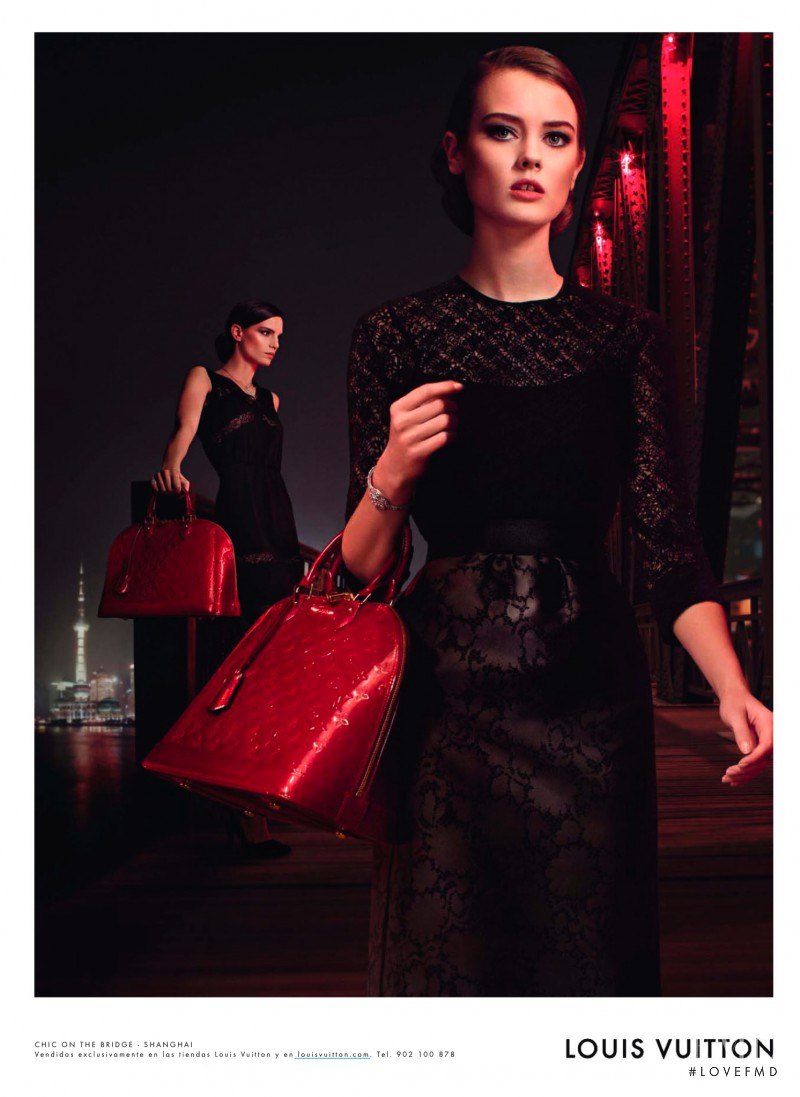 Iris Strubegger featured in  the Louis Vuitton Alma advertisement for Spring/Summer 2013
